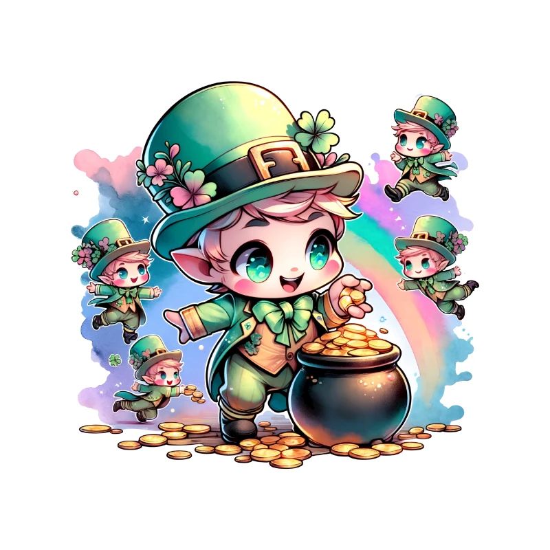 Saint Patrick's Day Chibi Leprechauns