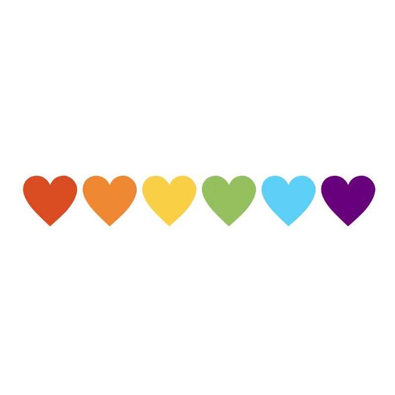 Rainbow hearts pride