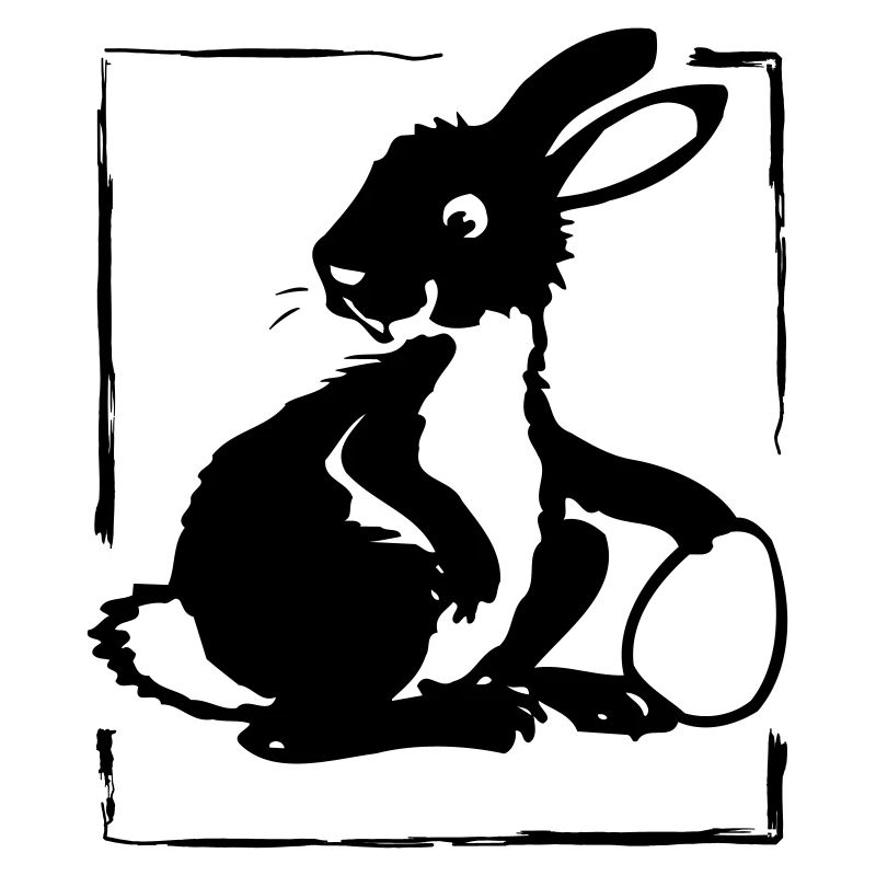 Lapin avec oeuf dans un cadre | Vectoriel