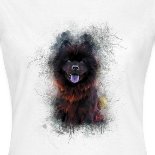 Pintura de cachorro de chow chow negro -por- Wyll-Fryd - Camiseta mujer
