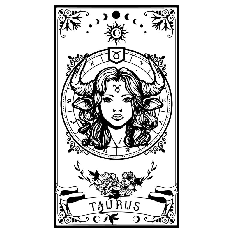 Stier Sternzeichen Tarot Karte Lesezeichen