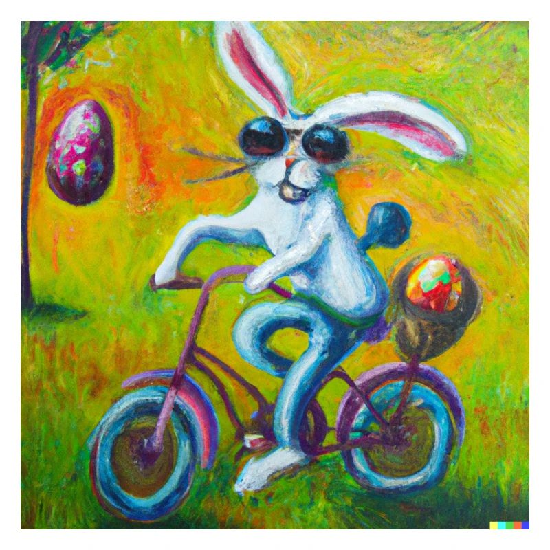 Easter bunny with Easter eggs