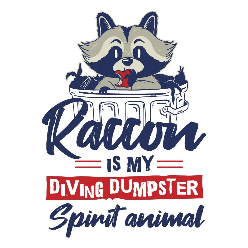 Raccoon lover garbage collecting garbage containers