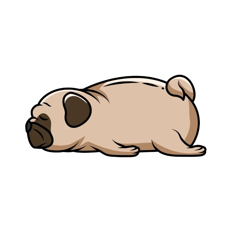sleep Pug Sleeping Tired Lazy Pug Nope