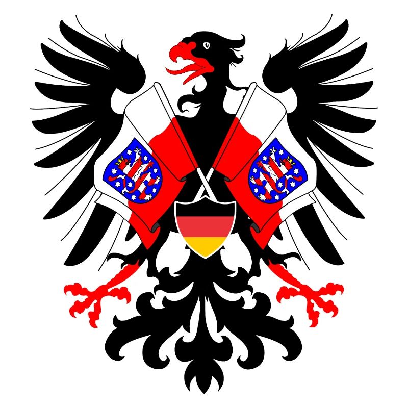 German Eagle with flags of Thuringia province
