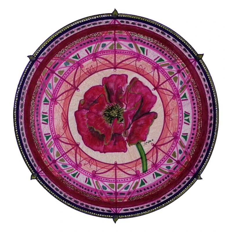 MANDALA MIT MOHNBLUME