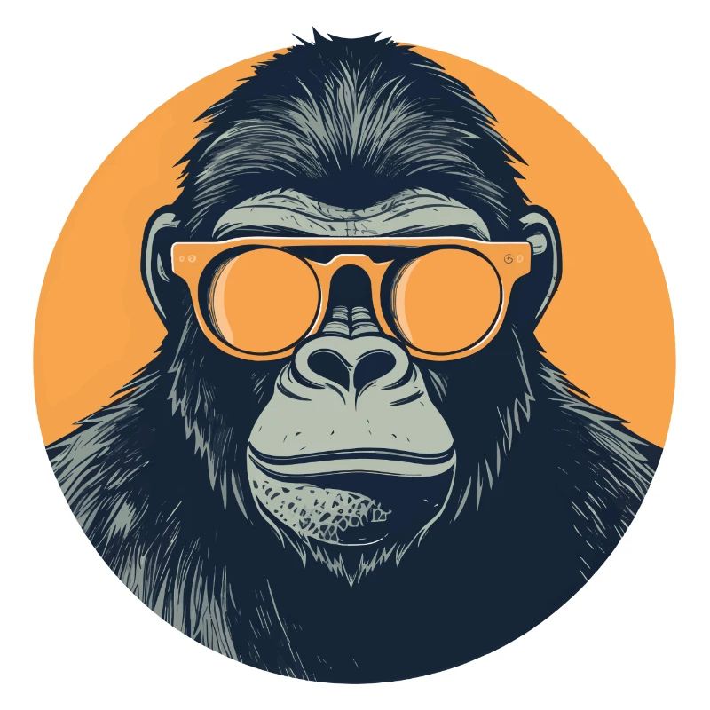 Gorille avec lunettes de soleil, singe, primate