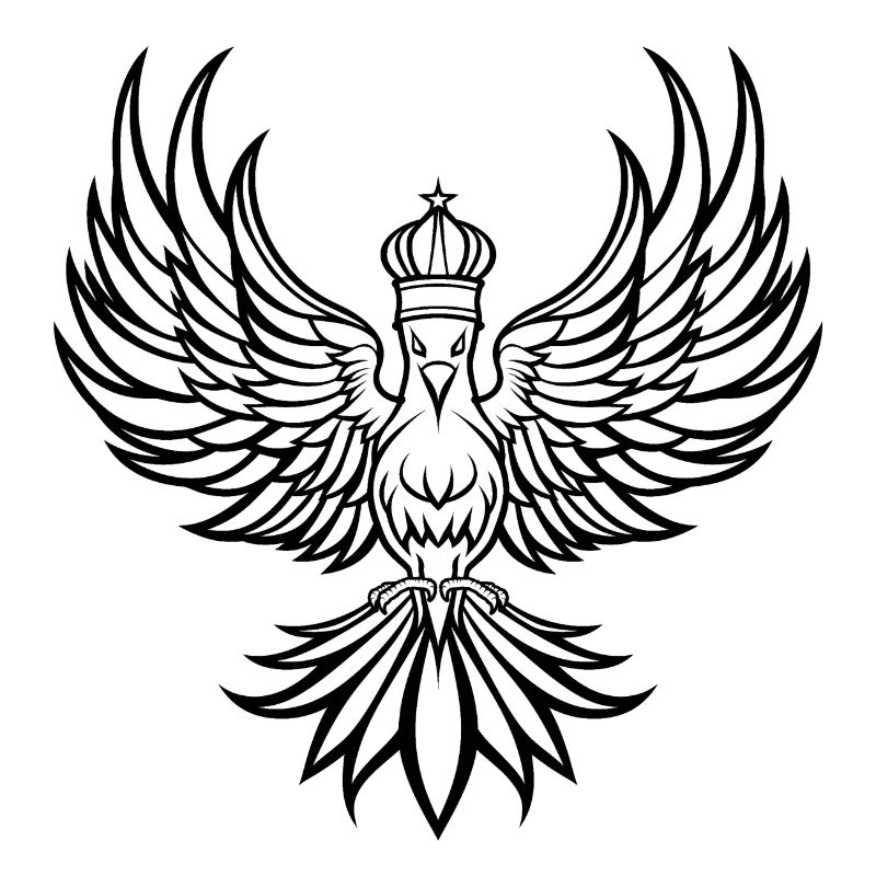 Phoenix with crown