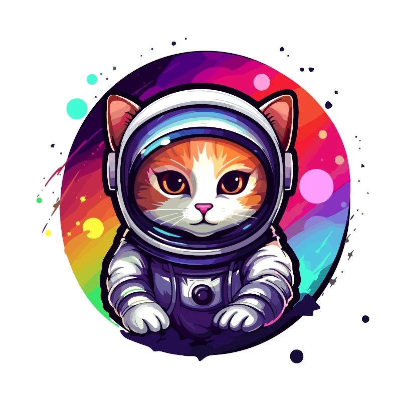 Chat de l’espace - Style abstrait