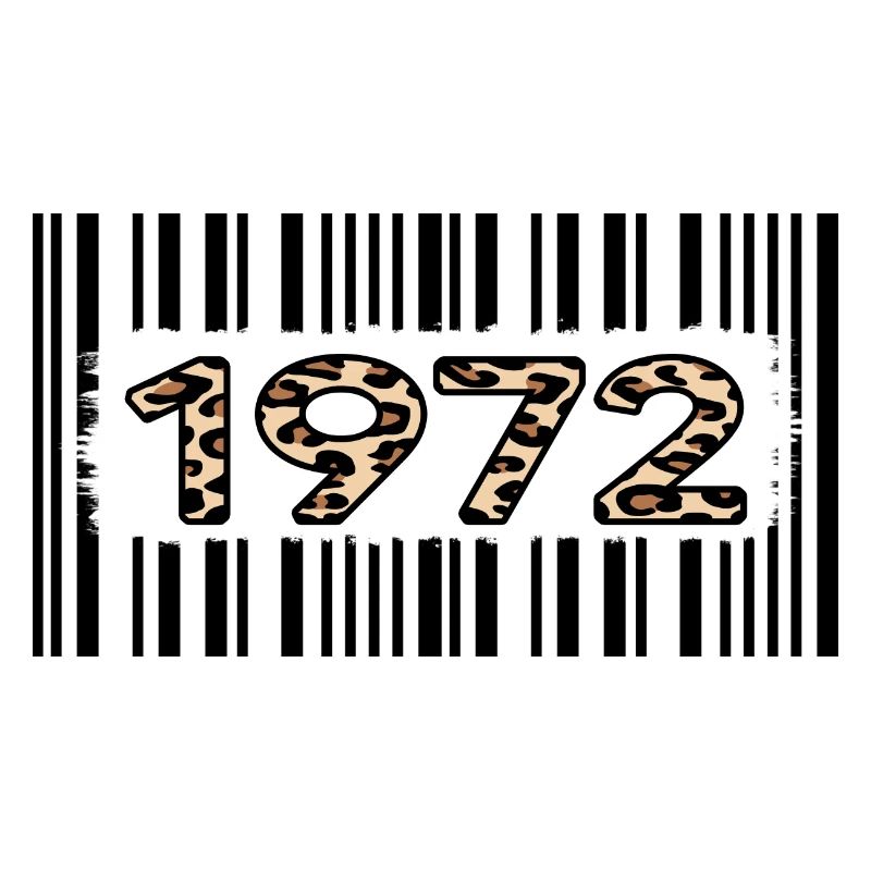 1972 anniversaire 50 ans code-barres léopard