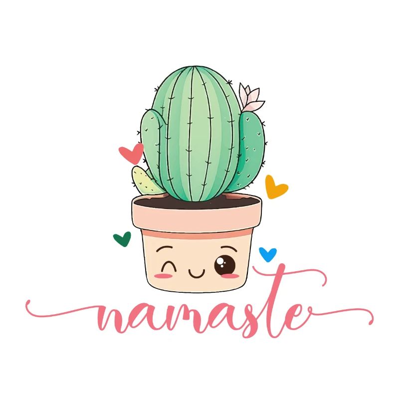 Namaste, cactus, customizable