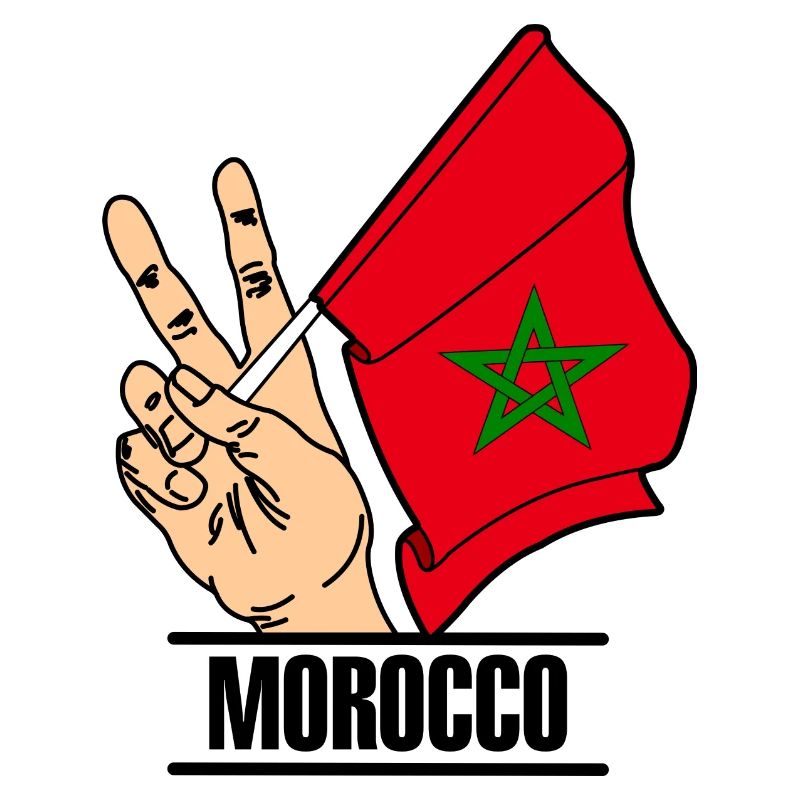 Flagge Marokko Friedenszeichen Text MAROKKO