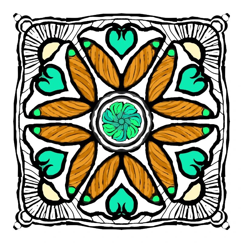 Pop-art Blume mit Herzen