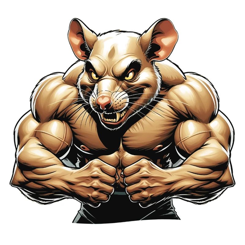 Fierce Anthropomorphic Rodent Illustration