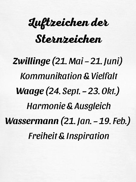 Luftzeichen der Sternzeichen