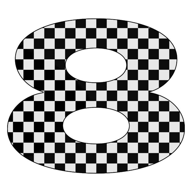 Conception du numéro 8 à carreaux