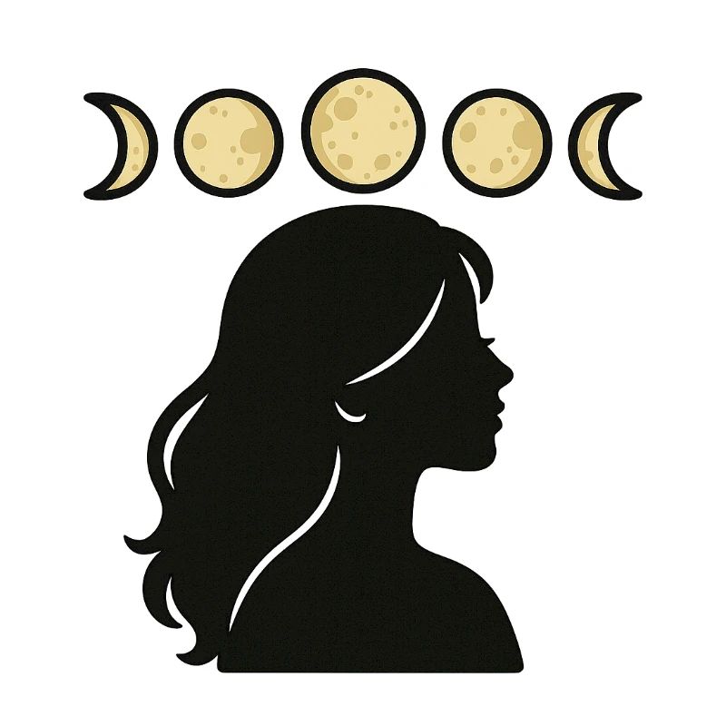 Silhouette avec phases de lune