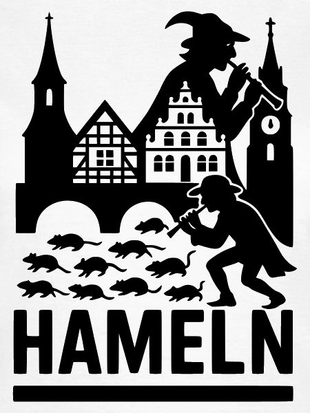 Hameln Stadt Rattenfänger Silhouette