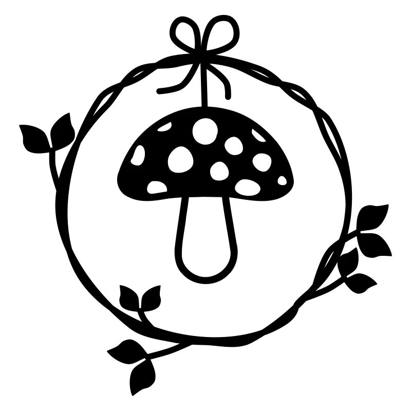 Toadstool in the wreath of leaves