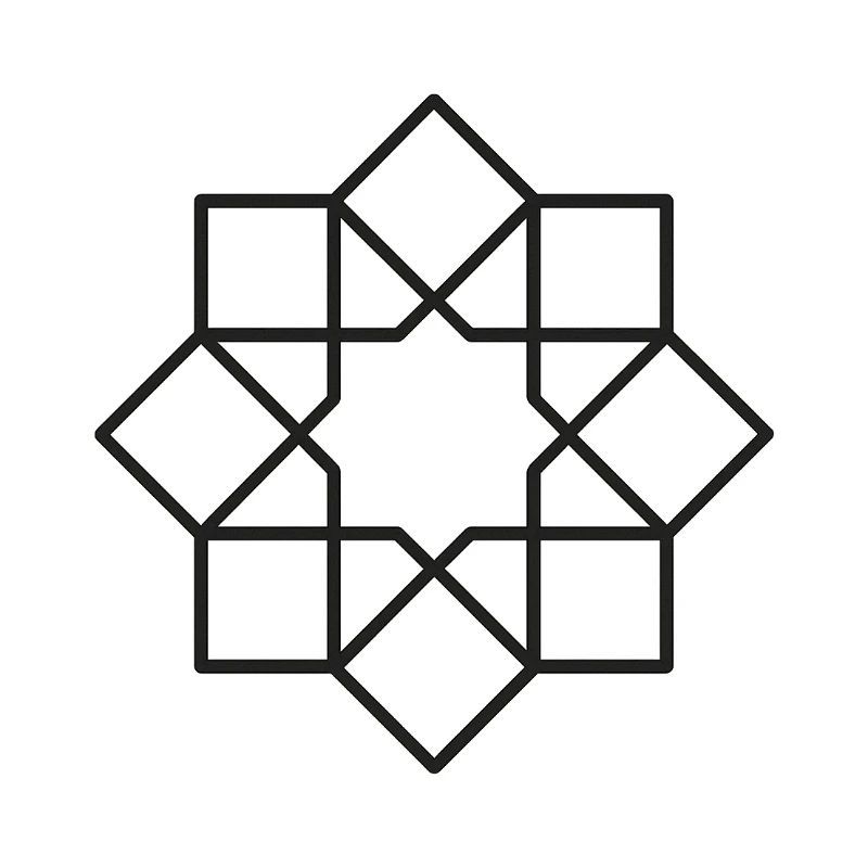Geometric Square Star Circle Pattern