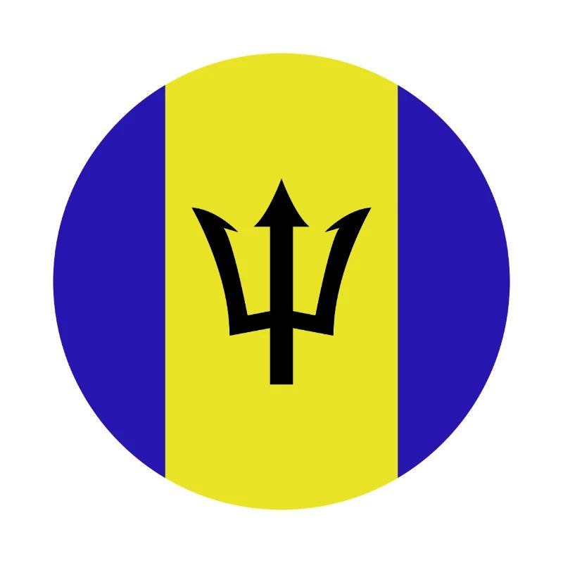 Drapeau rond de la Barbade