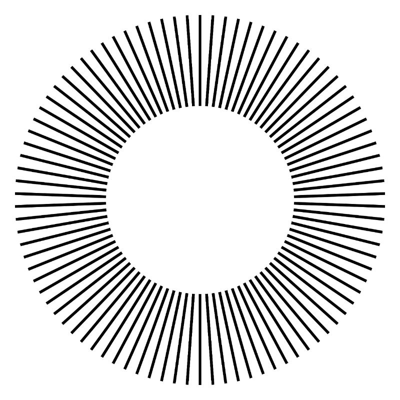 Conception de la composition des cercles de lignes