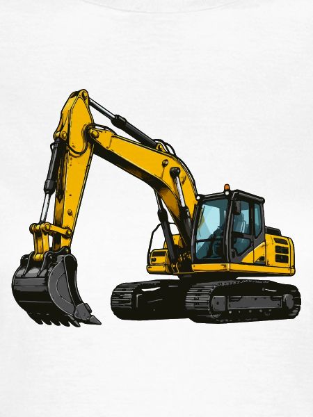Gelber Bagger im Einsatz