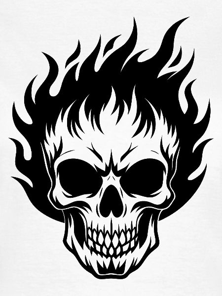 Flammender Schädel