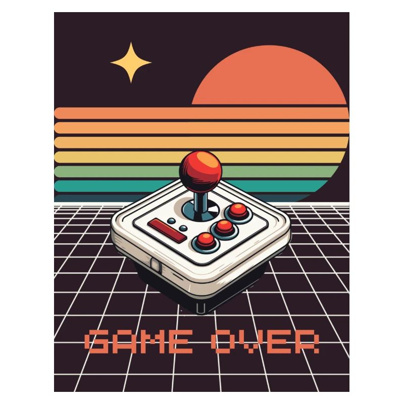 Game Over, Retro, Gaming, Joystick