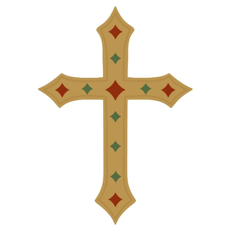 Croix d’or avec incrustations de gemmes