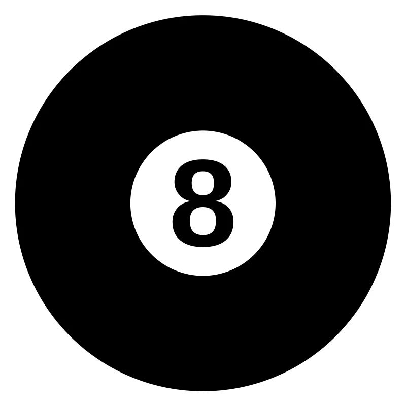 boule de billard noire avec le numéro 8