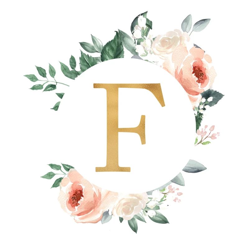 F Monogramme Vert, Pastel, Couronne