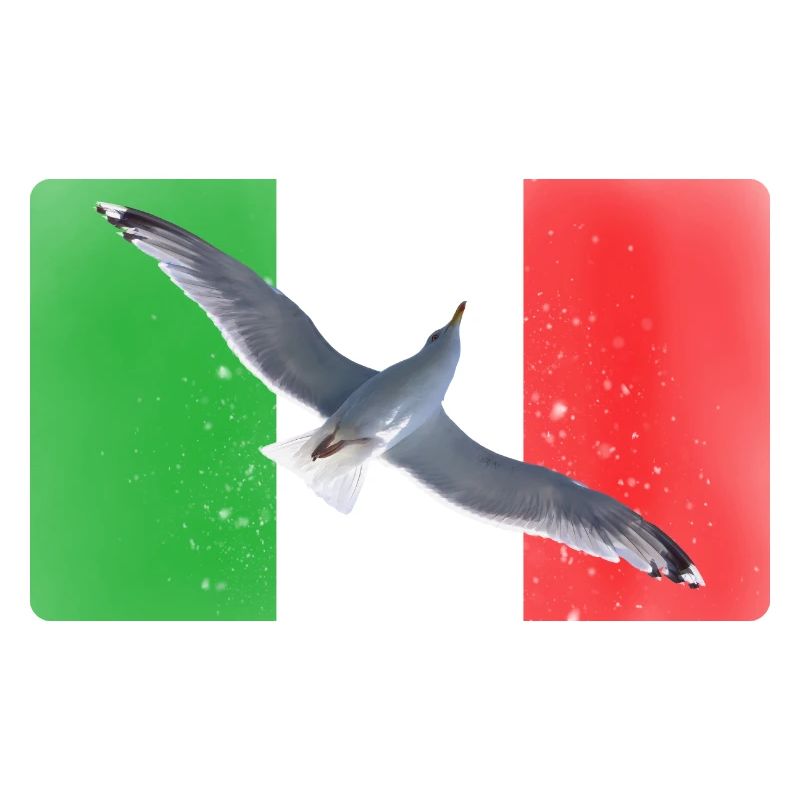 Drapeau de l’Italie Amour Mouette