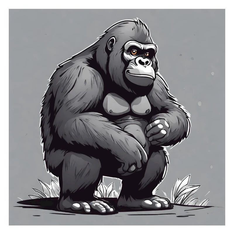 Gorilla crouching