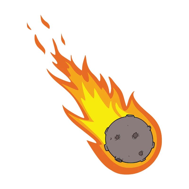 Flaming Meteor Comet Space