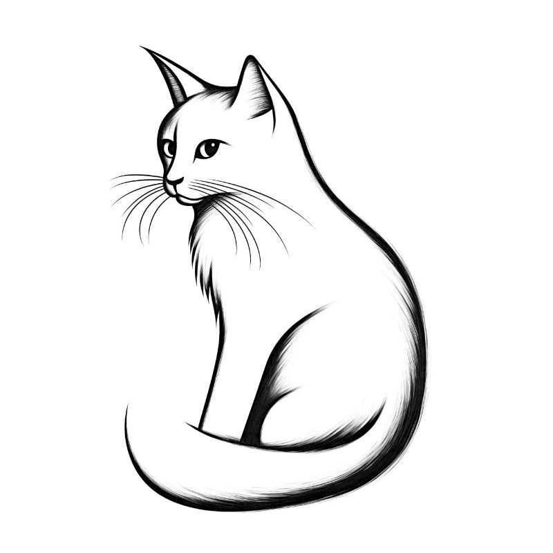 Bleistiftzeichnung einer Katze