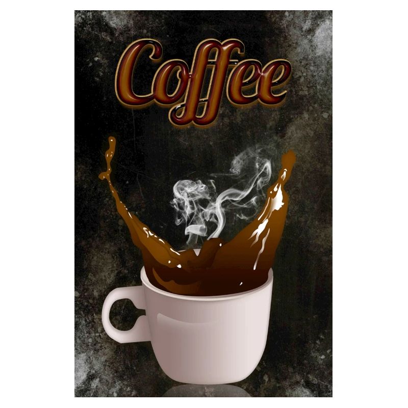 Affiche de café de boisson chaude splash tasse de café