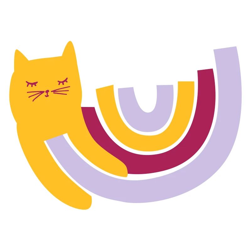 doux chat arc-en-ciel