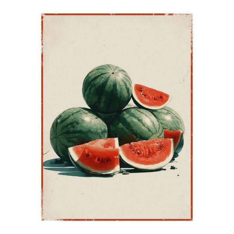 Tranches de pastèque vintage