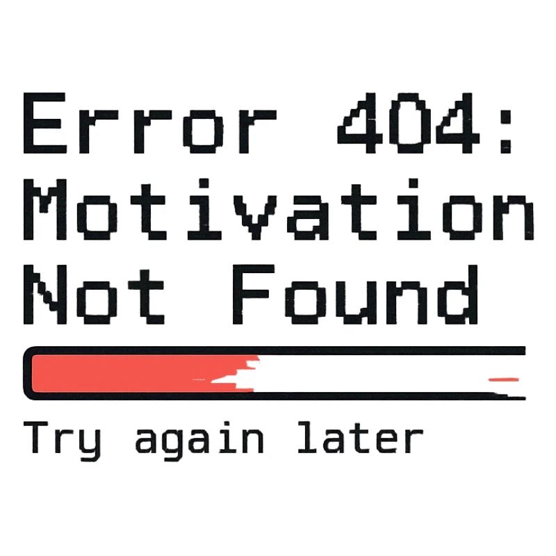 Error 404: Motivation Not Found – Glitch T-Shirt