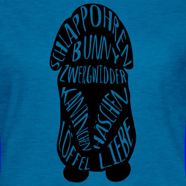 Typographie Zwergwidder Kaninchen Hasen Schlappohr