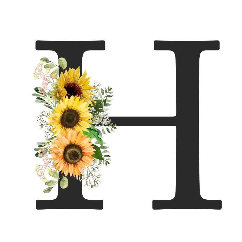 H Monogram Sunflowers