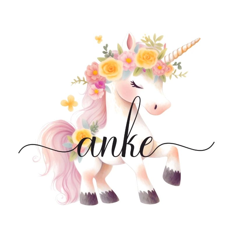 Anke ! Design fleur de licorne, personnalisable