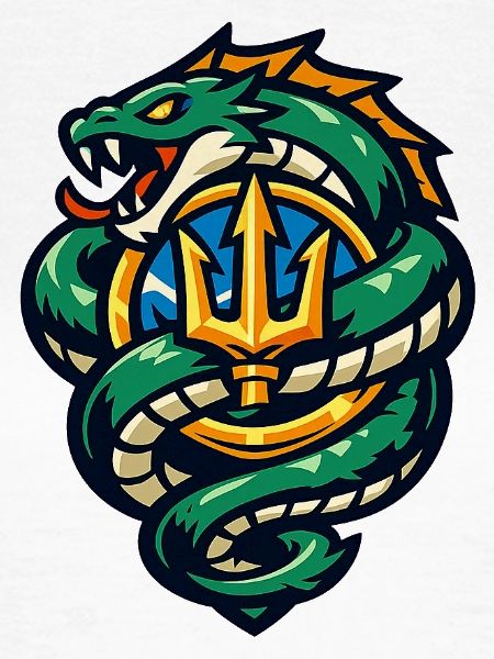 Drache mit Dreizack-Emblem