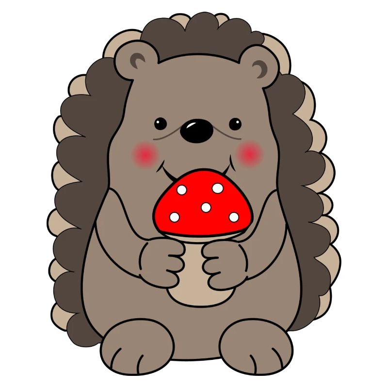 Hedgehog with toadstool