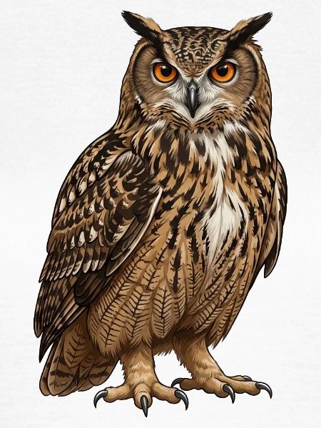 Uhu – Vogelillustration