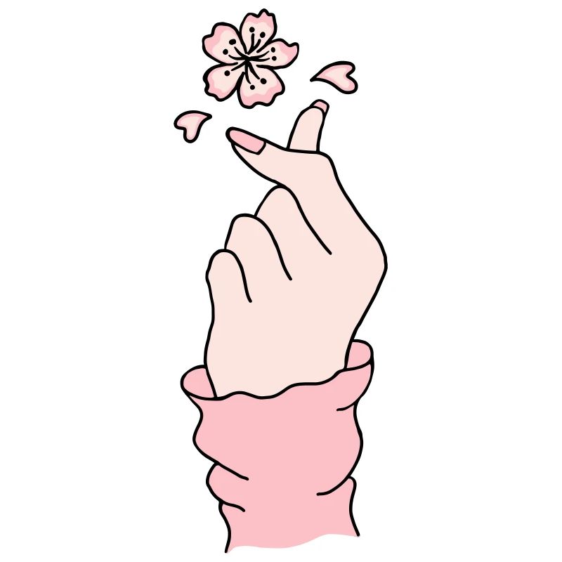 Coréen Doigt Coeur Fleur De Pêcher K-pop K-pop