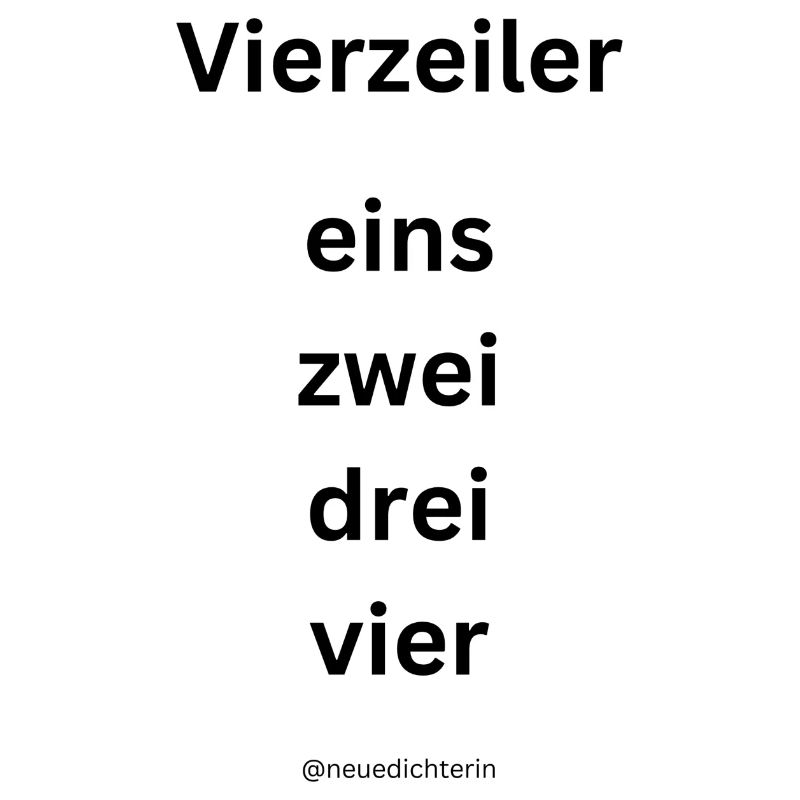 Vierzeiler - schwarze Schrift