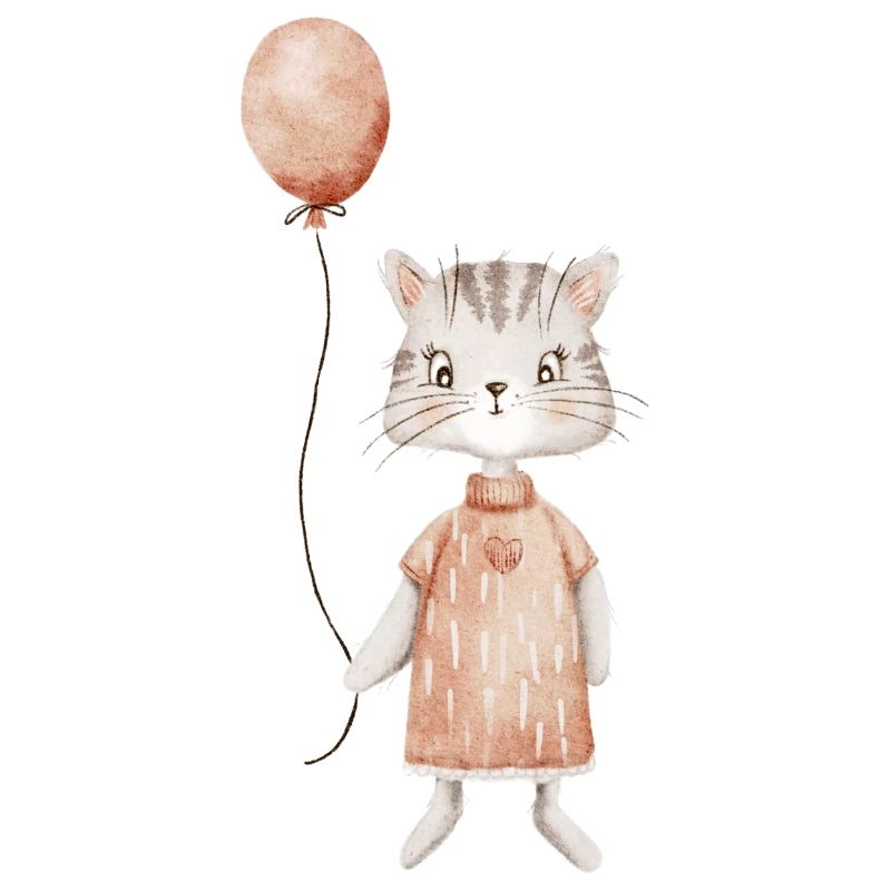 Chat mignon avec ballon
