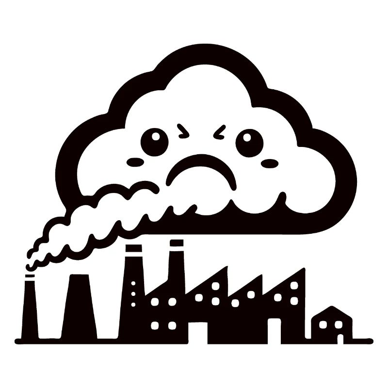 Carbon Dioxide CO₂ – Funny Cloud of Smoke Comic Design